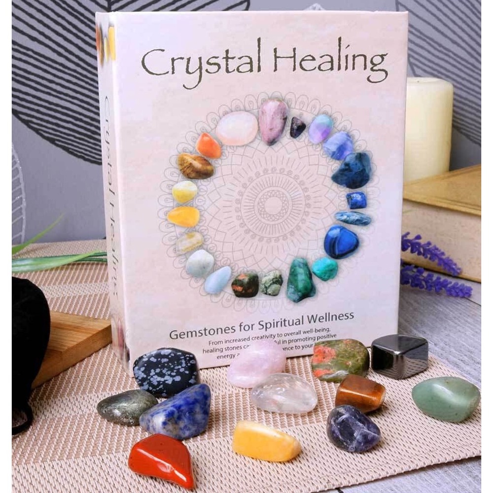 Crystal Healing Gemstones for Spiritual Wellness 12 Piece Set with Storage Box